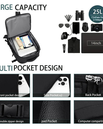 Leichter Reise-Rucksack Schuhfach 180 Grad