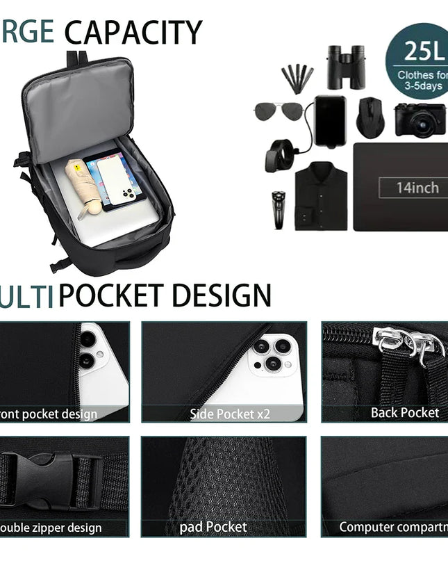 Leichter Reise-Rucksack Schuhfach 180 Grad