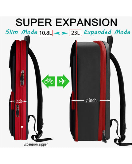 Laptop Rucksack 15.6 Zoll – Slim & Erweiterbar, Business & Reise
