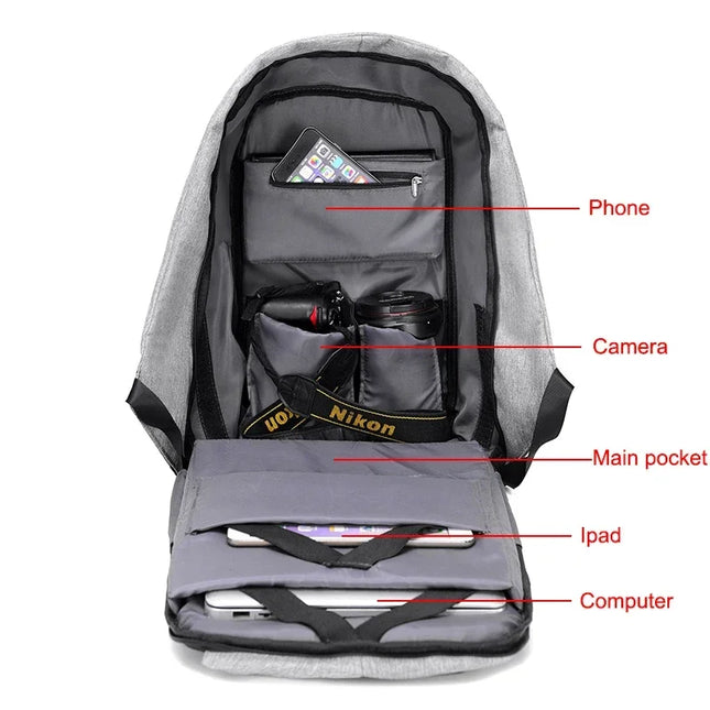 Anti-Diebstahl Rucksack 15 Zoll Herren Nylon