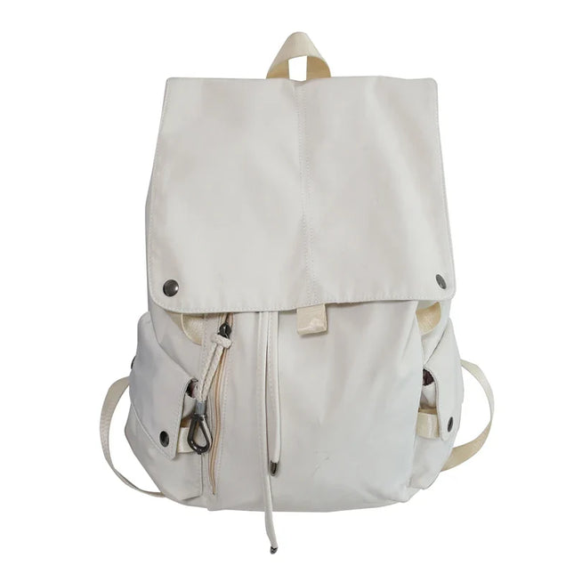 Grosser Nylon-Rucksack Kordelzug rot schwarz