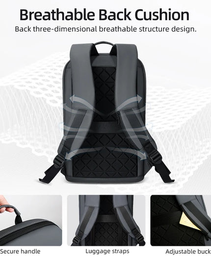 Slim Rucksack grau 15 und 17 Zoll