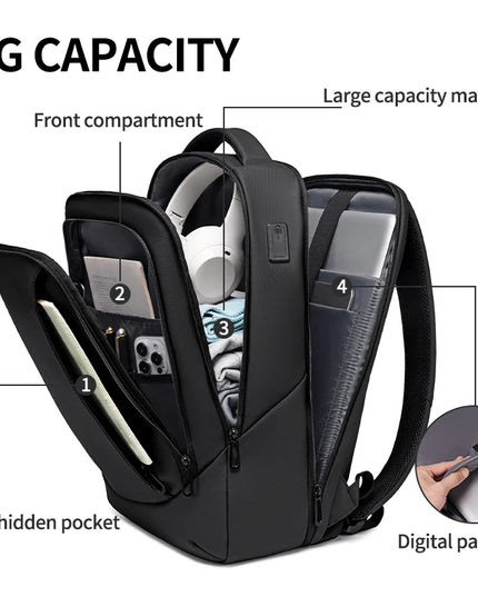 Laptop Rucksack: FENRUIEN erweiterbar für 16 Zoll Notebooks