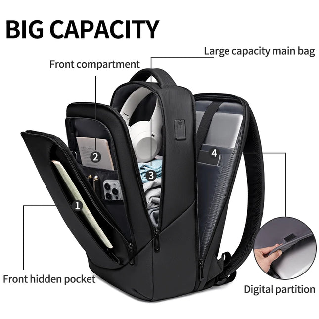 Laptop Rucksack: FENRUIEN erweiterbar für 16 Zoll Notebooks
