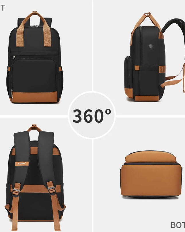 Damen-Rucksack 15.6 Zoll mit Lederakzenten