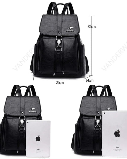 Damen PU-Rucksack burgund mit Kordelzug