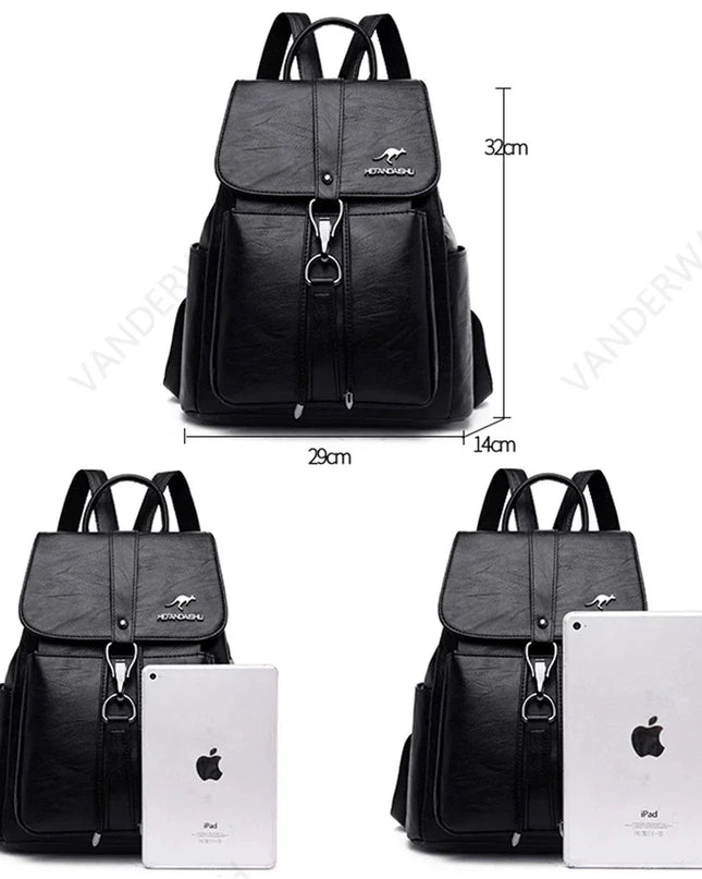 Damen PU-Rucksack burgund mit Kordelzug