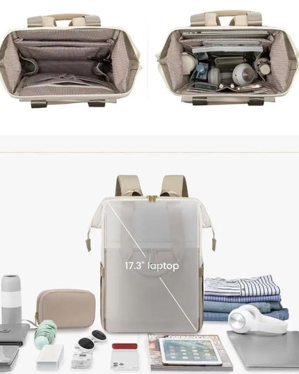 Eleganter Damen-Rucksack creme mit Organizer