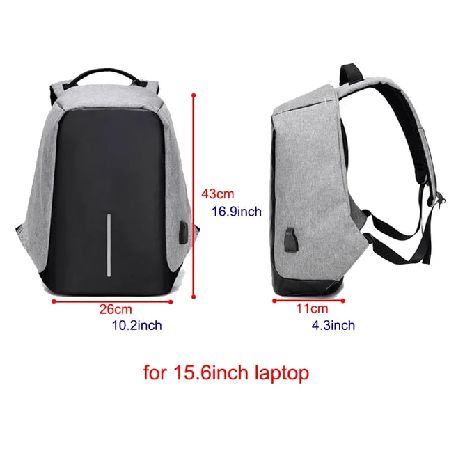 Zweifarbiger Anti-Diebstahl Rucksack USB