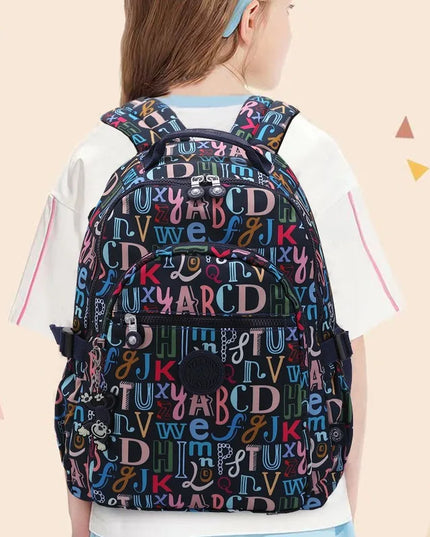 Bunter Schulrucksack mit Buchstaben 16 Zoll
