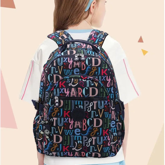 Bunter Schulrucksack mit Buchstaben 16 Zoll