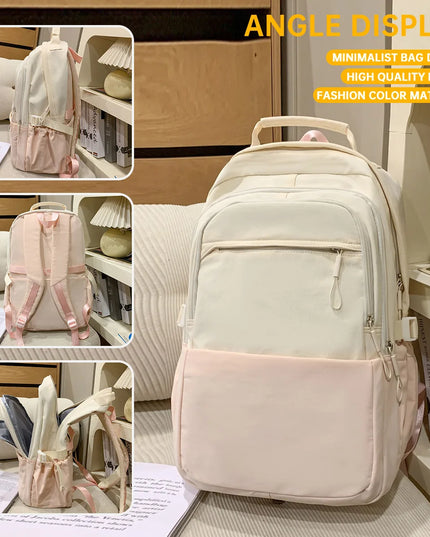 Pastellfarbener Uni-Rucksack Damen
