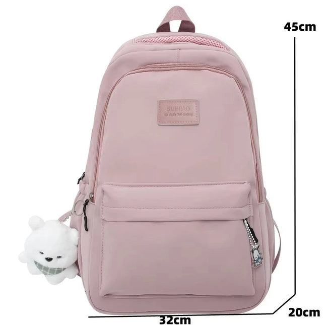 Leichter Uni-Rucksack Damen mit Anhänger