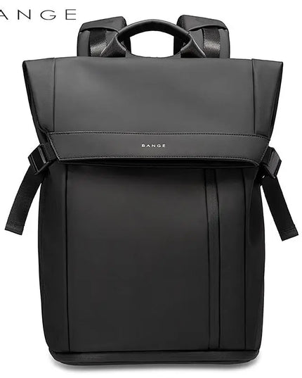Design-Rucksack mit PU-Klappe schwarz