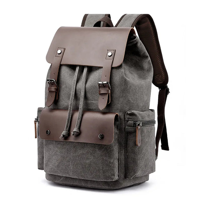 Vintage Canvas-Rucksack Herren mit Leder