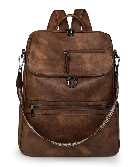 Distressed Damen-Rucksack braun Crossbody