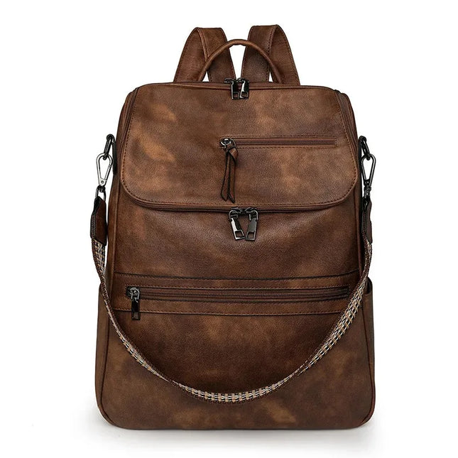 Distressed Damen-Rucksack braun Crossbody