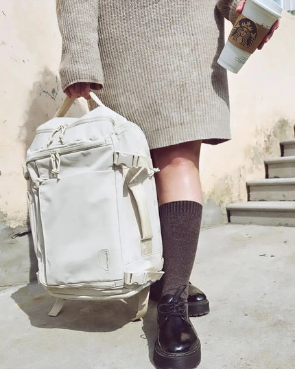 Reise-Rucksack beige 15.6 Zoll Schuhfach