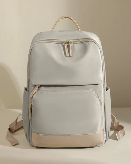 Eleganter Damen-Rucksack creme 15 Zoll gold