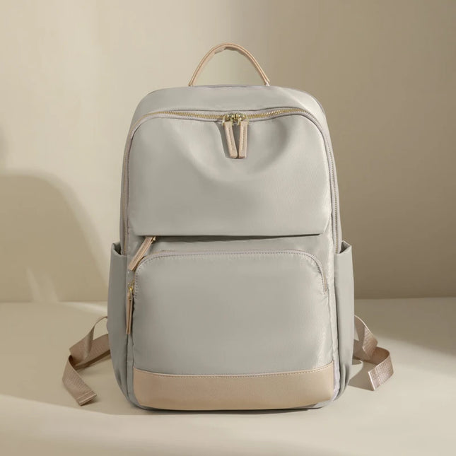 Eleganter Damen-Rucksack creme 15 Zoll gold