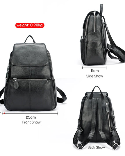 Eleganter Leder-Rucksack Damen lila