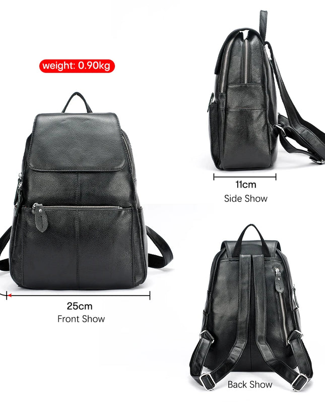 Eleganter Leder-Rucksack Damen lila