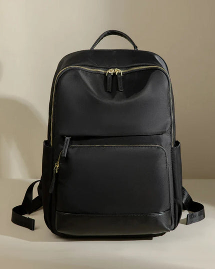 Eleganter Damen-Rucksack creme 15 Zoll gold