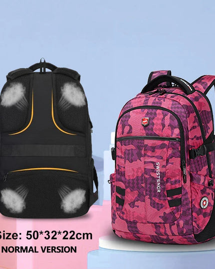 Damen Camouflage-Rucksack 17 Zoll pink