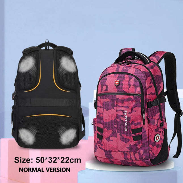 Damen Camouflage-Rucksack 17 Zoll pink