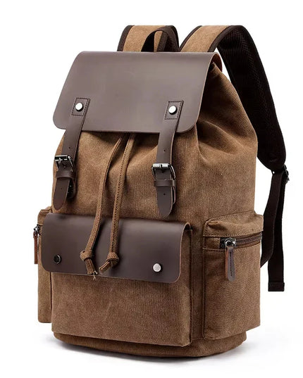 Vintage Canvas-Rucksack Herren mit Leder