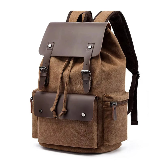 Vintage Canvas-Rucksack Herren mit Leder