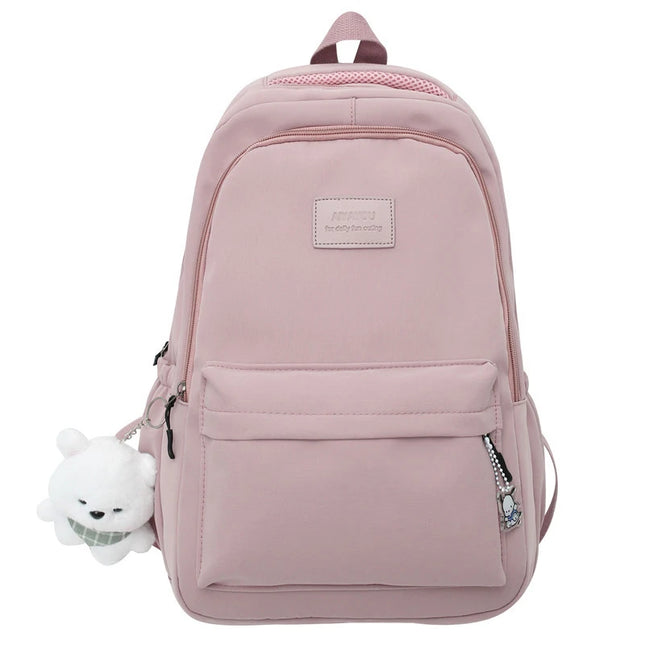 Leichter Uni-Rucksack Damen mit Anhänger