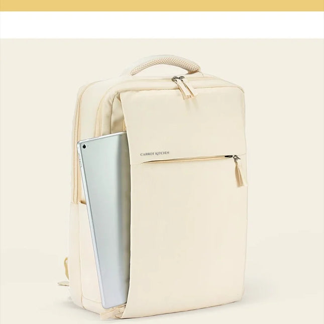 Stossfester Rucksack 17 Zoll beige und lila
