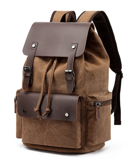 Vintage Canvas-Rucksack Herren mit Leder