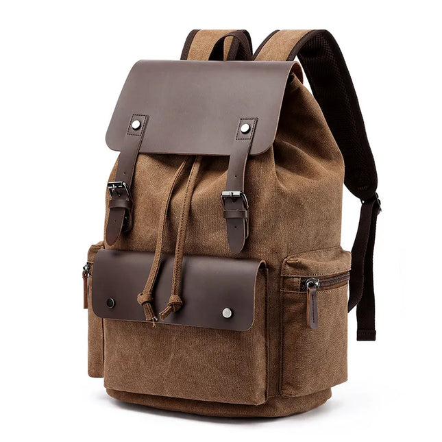 Vintage Canvas-Rucksack Herren mit Leder