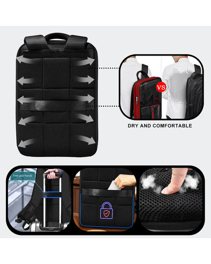 Laptop Rucksack 15.6 Zoll – Slim & Erweiterbar, Business & Reise