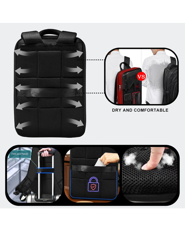 Laptop Rucksack 15.6 Zoll – Slim & Erweiterbar, Business & Reise