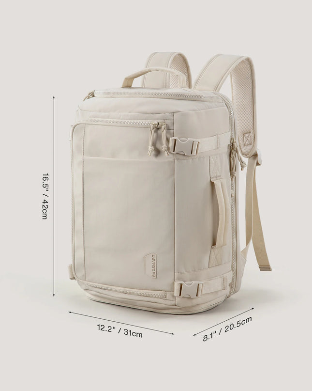 Reise-Rucksack beige 15.6 Zoll Schuhfach