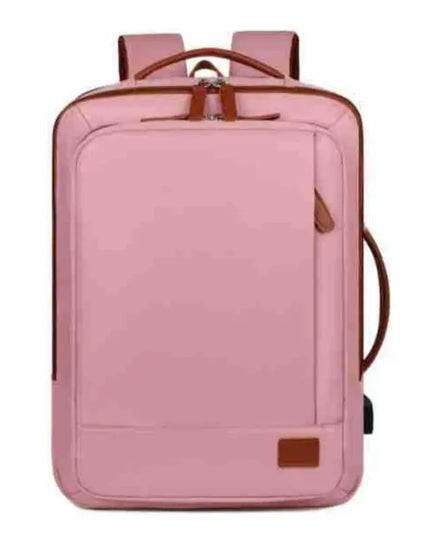 Weisser Business-Rucksack Cognac-Akzente USB