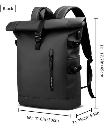 Rolltop Rucksack erweiterbar mit USB
