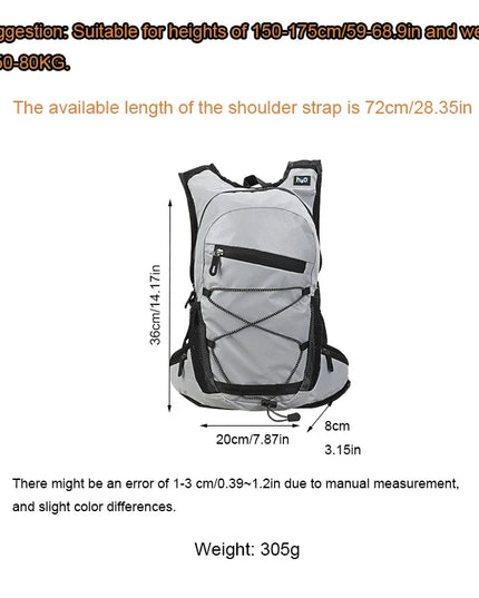Vollreflektierender Rucksack silber Nacht