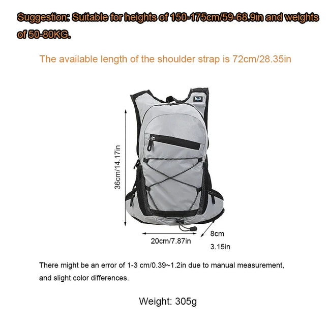 Vollreflektierender Rucksack silber Nacht