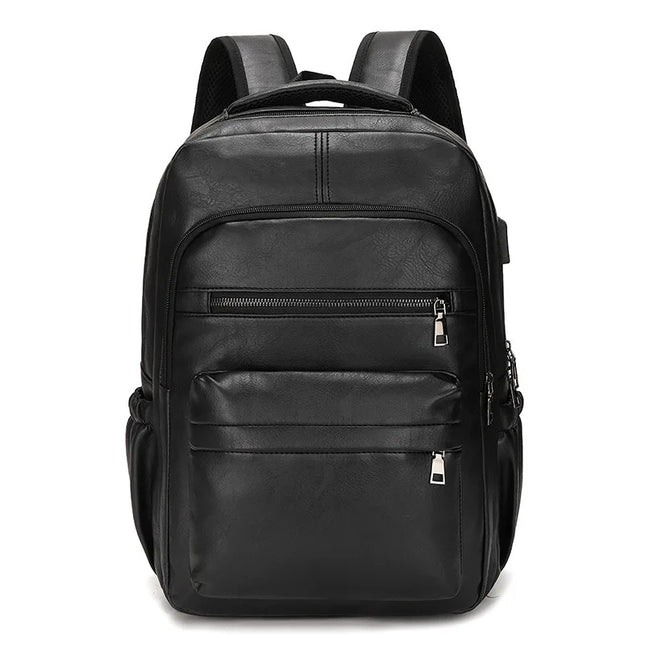 Leder-Rucksack Herren mit USB-Port