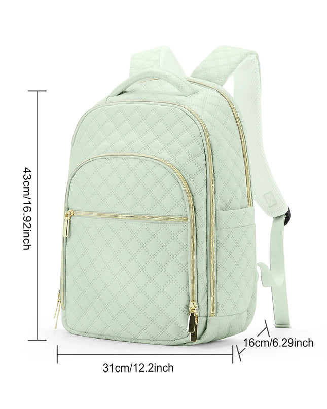 Gesteppter Damen-Rucksack tuerkis mit Gold