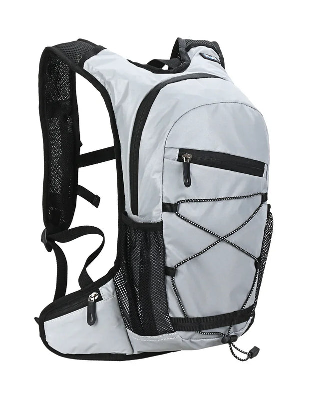 Vollreflektierender Rucksack silber Nacht