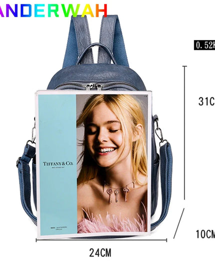 Kleiner Crossbody-Rucksack Damen PU braun
