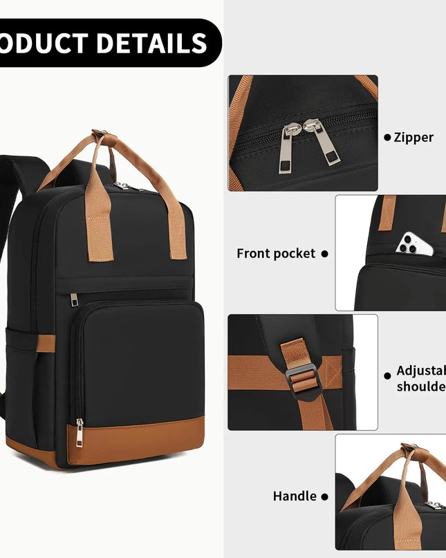 Damen-Rucksack 15.6 Zoll mit Lederakzenten
