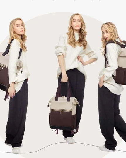 Eleganter Damen-Rucksack creme mit Organizer