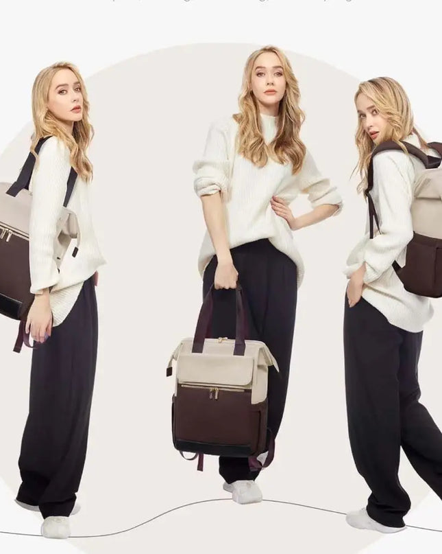 Eleganter Damen-Rucksack creme mit Organizer