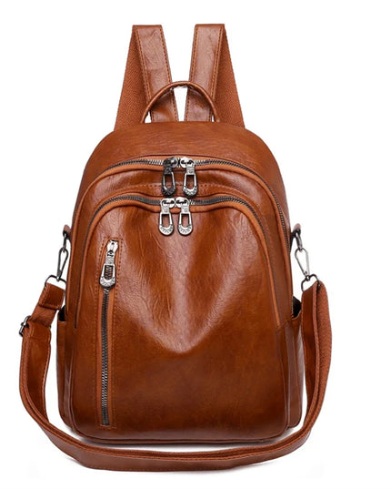 Kleiner Crossbody-Rucksack Damen PU braun